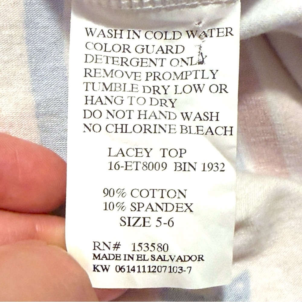 Eleanor Rose Girls Patriotic Ruffle Top Size 5/6 Red White Blue Rainbow Stars - Picture 3 of 4